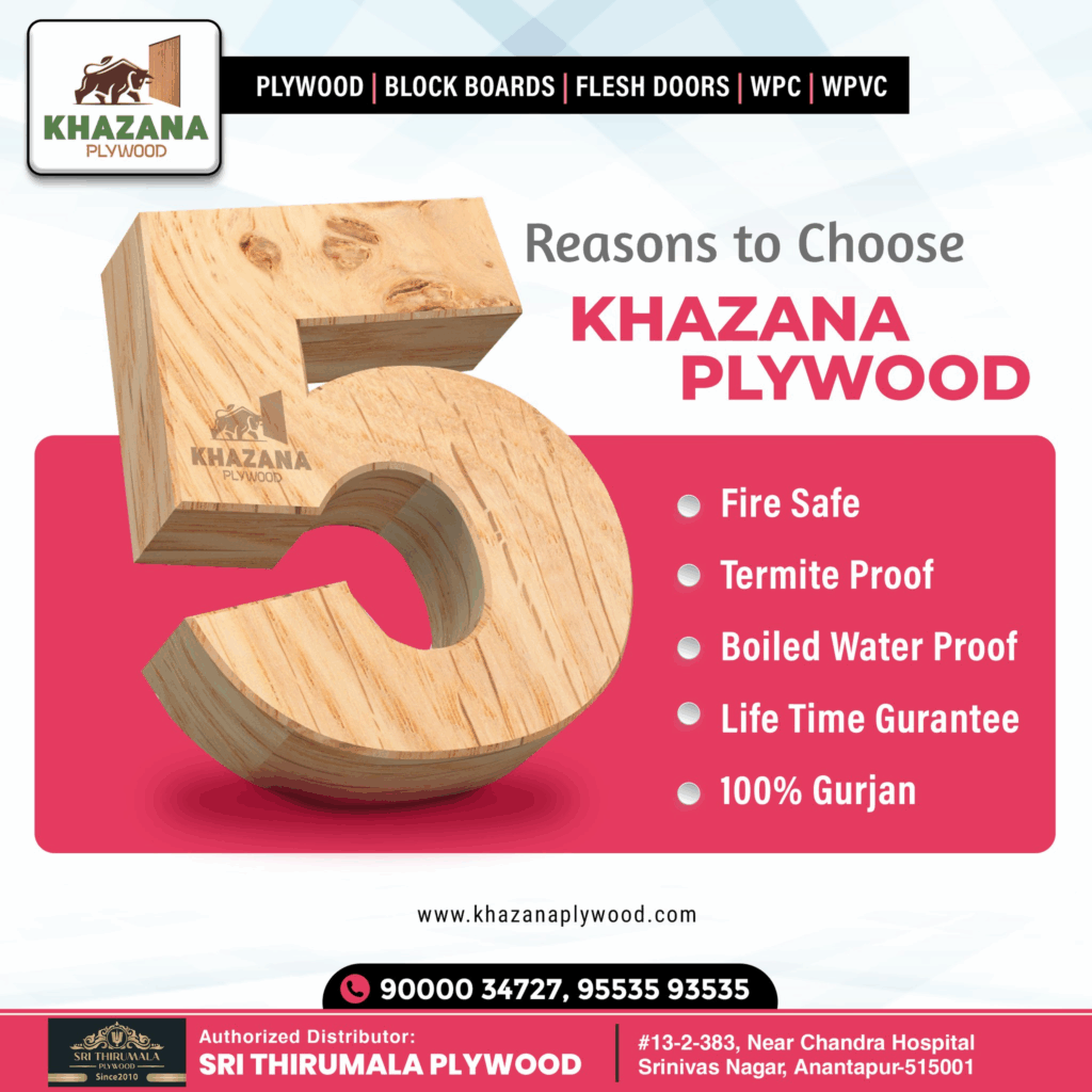 Best Plywood in Anantapur - Reasons to choose Khazana Plywood